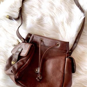Fossil Handbag Bucket Draw String Cross Body, Hobo